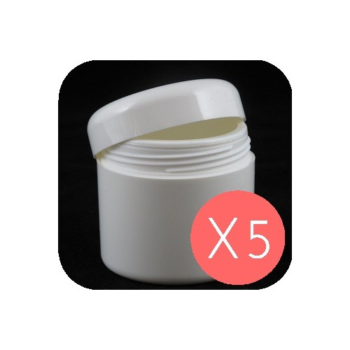 Lot de 5 pots vides 50 ml - double paroi Lot de 5 pots vides 50 ml - double paroi