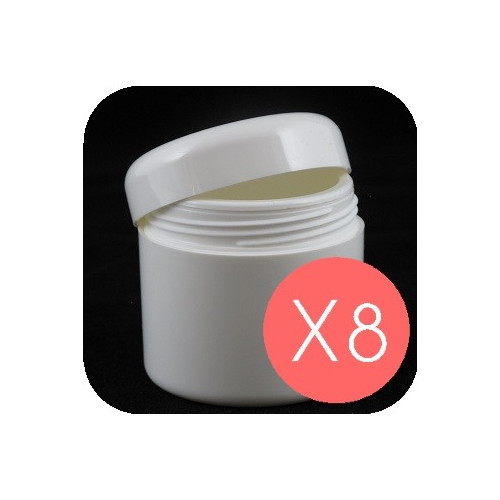 Lot de 8 pots vides 100 ml - simple paroi Lot de 8 pots vides 100 ml - simple paroi