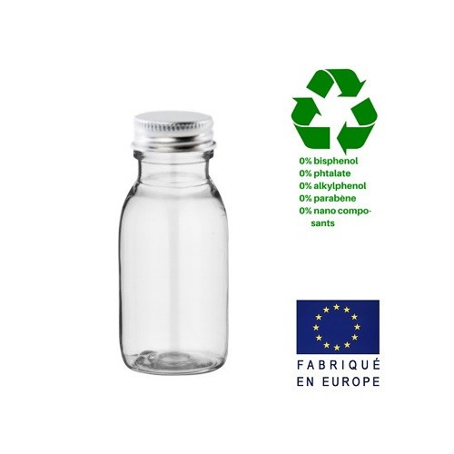 Flacon vide  50 ml avec bouchon aluminium