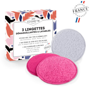 3 lingettes démaquillantes et lavables