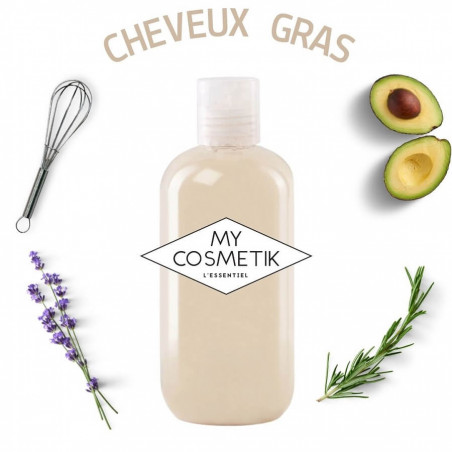 Cheveux gras : Shampooing nourrissant huile essentielle de Romarin & Avocat