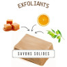 2 savons exfoliants et nourrissants à la poudre d'Orange & Caramel