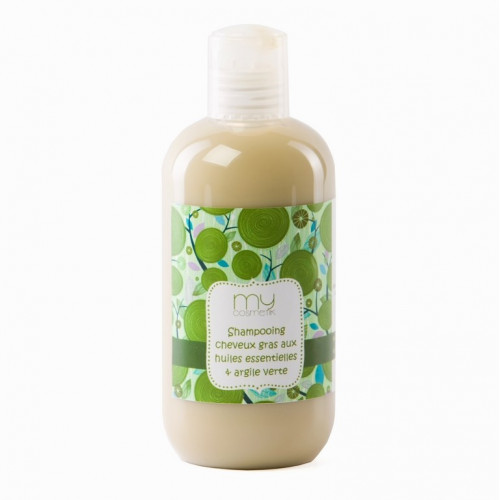 Shampooing cheveux gras aux huiles essentielles & argile verte Shampooing cheveux gras aux huiles essentielles & argile verte