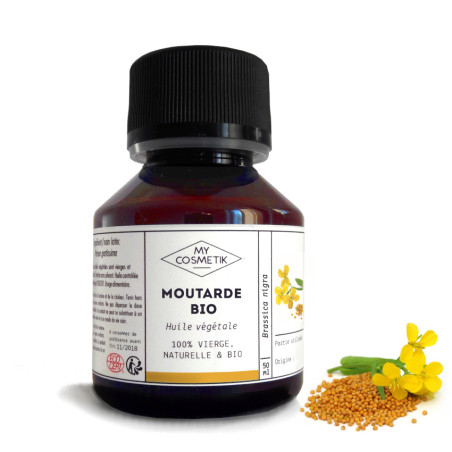 Huile de Moutarde bio: favorise la pousse des cheveux