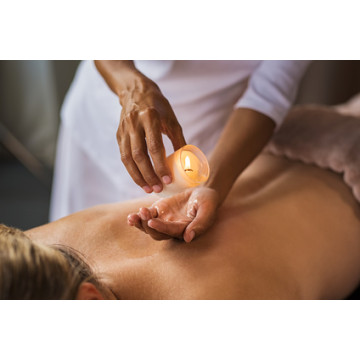 Bougie de massage à l'huile de macadamia