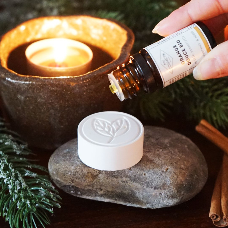 Diffuseur galet - motif feuille