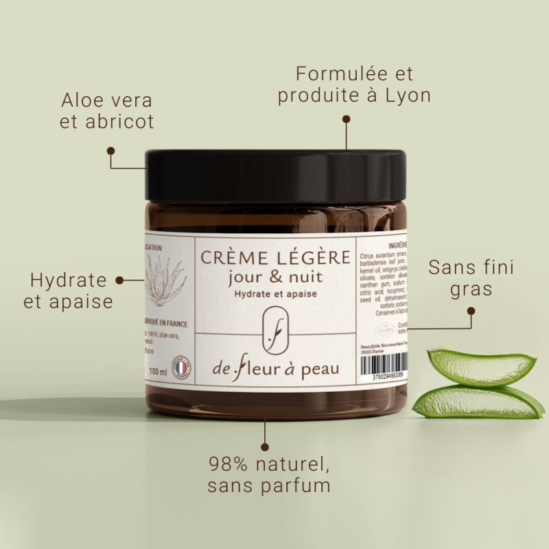 Crème Légère jour & nuit - Hydrate et apaise