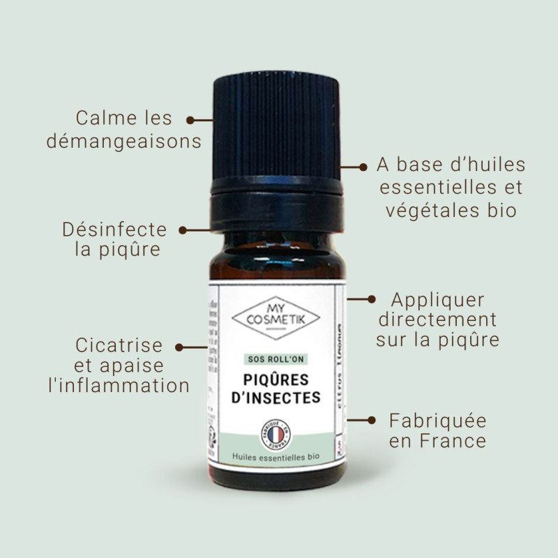 Roll-on aux huiles essentielles piqûres d'insectes