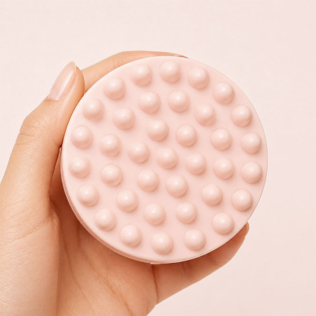 Brosse de massage pour cuir chevelu en bois et silicone