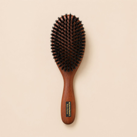 Brosse à cheveux ovale en poirier et poils de sanglier