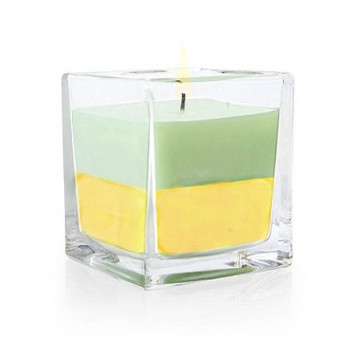 Bougie déstressant bicolore à l'huile essentielle de lavande