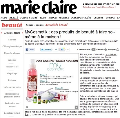 Mycosmetik sur Marie Claire