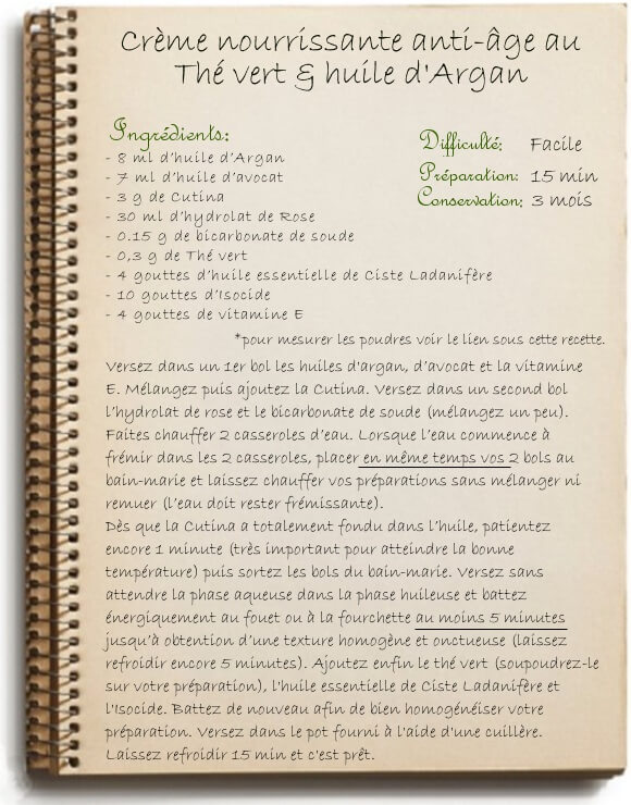 Recette de crème de nuit maison anti-âge au thé vert Recette de crème de nuit maison anti-âge au thé vert