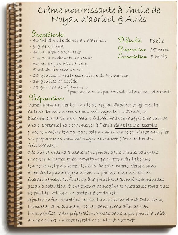 Recette de crème nourrissante maison pour le corps à l'aloe et abricot